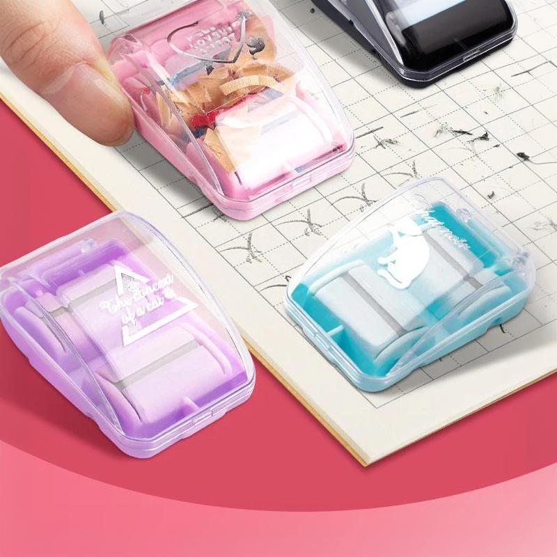 1Pcs Eraser Mini Portable Desktop Eraser Crumb Collectors Manual Desktop Sweeper Vacuum Cleaner Students Gift