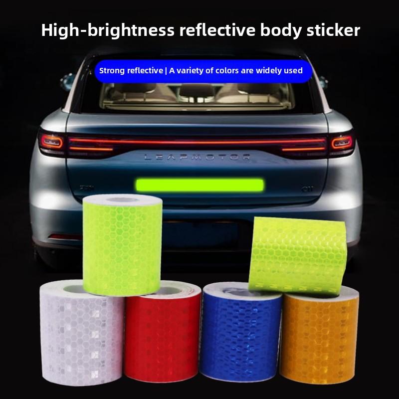 5cmX1m Car Reflective Tape Decor Decals Car Warning Safety Reflectante Tape Film Car Reflector Sticker Car Access Exterior