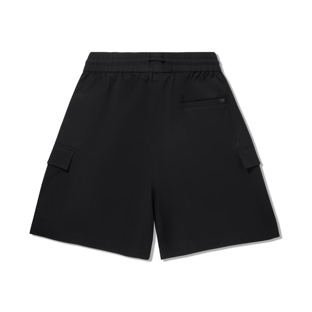 Li Ning Kung Fu Series Solid Color Mid Waist Drawstring Breathable Versatile Loose Casual Shorts Men Shorts AKSV475-1