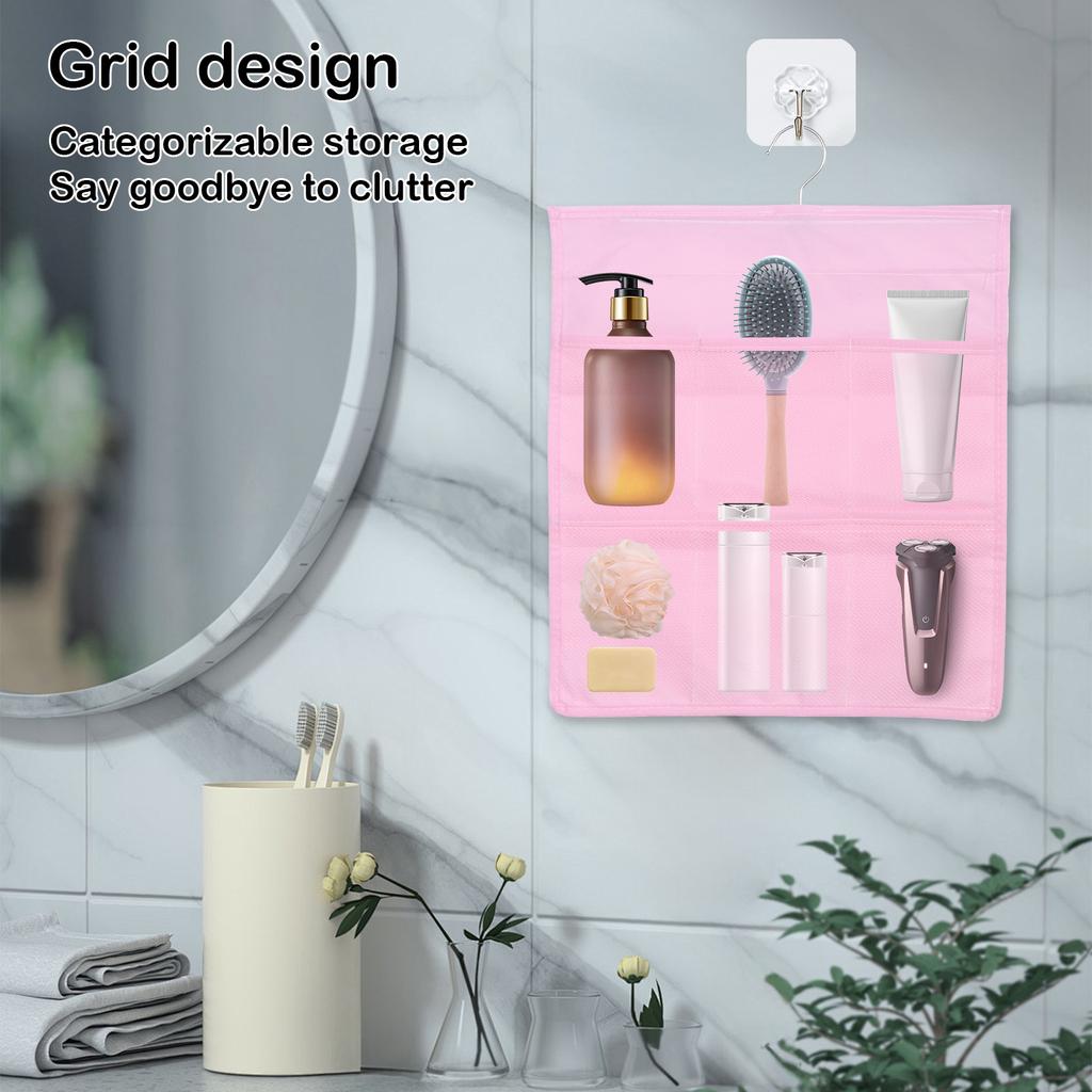 Hanging Closet Storage Bag Bra Underwear Socks Organiser Nonwoven Mesh Fabric Double Sided Grid Design for Wardrobe Daily Use