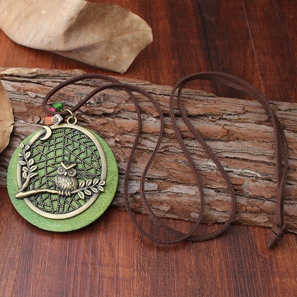 Leather Chain Sweater Chain Boho Sweater Necklace Vintage Clothing Pendant Gifts