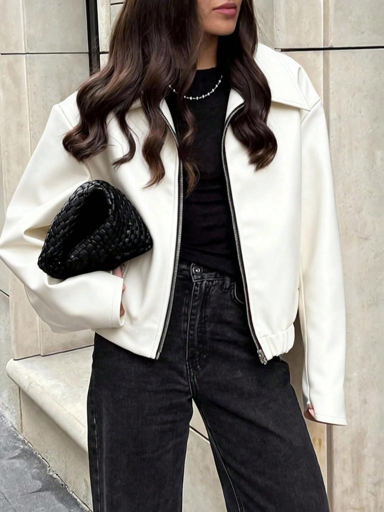 Motorcycle Windproof Leather Jacket Autumn New Loose Outerwear Fashion Women's Coat
