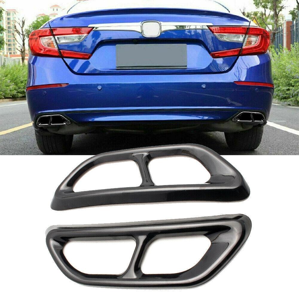 2x svart titan bakcylinder avgasrörsskydd för Honda Accord 2018-2021