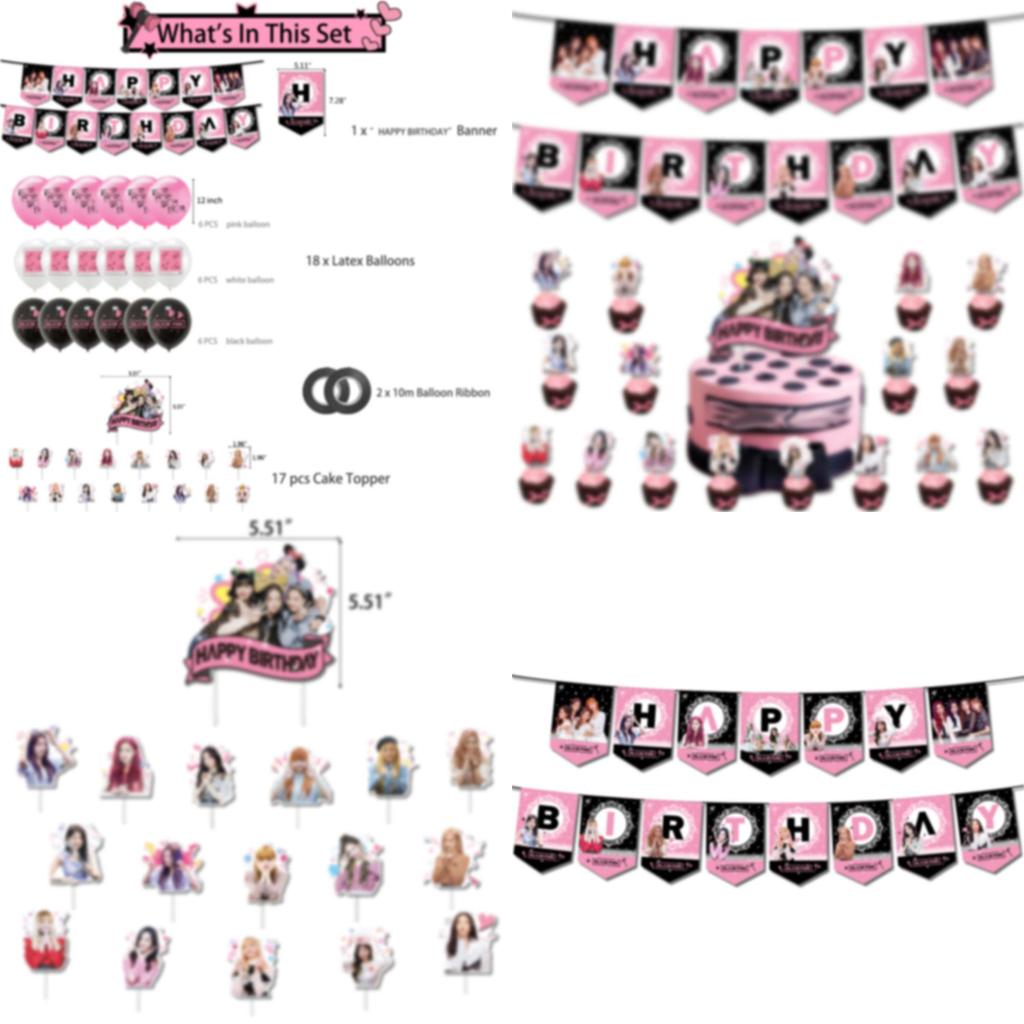 Celebrity-themed Birthday Party Decorations Star Pull Flag Cake Insert Scene Arrangement