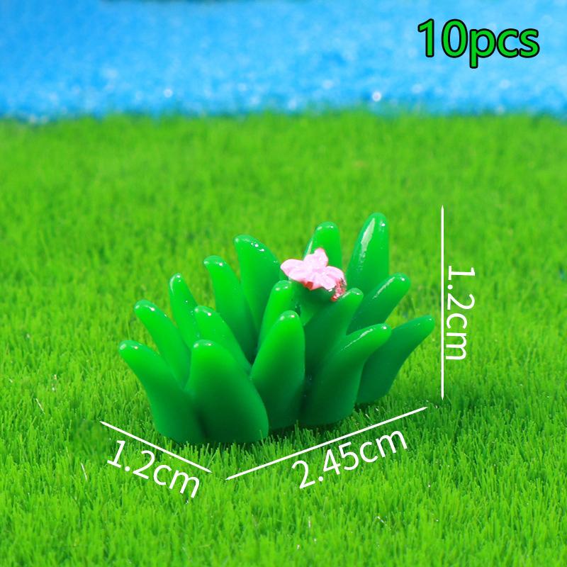 

10 шт. Мини смоляная имитация травы, ворс мха, микроландшафтное украшение, поделки, микроландшафтное украшение для сада, аксессуары A15