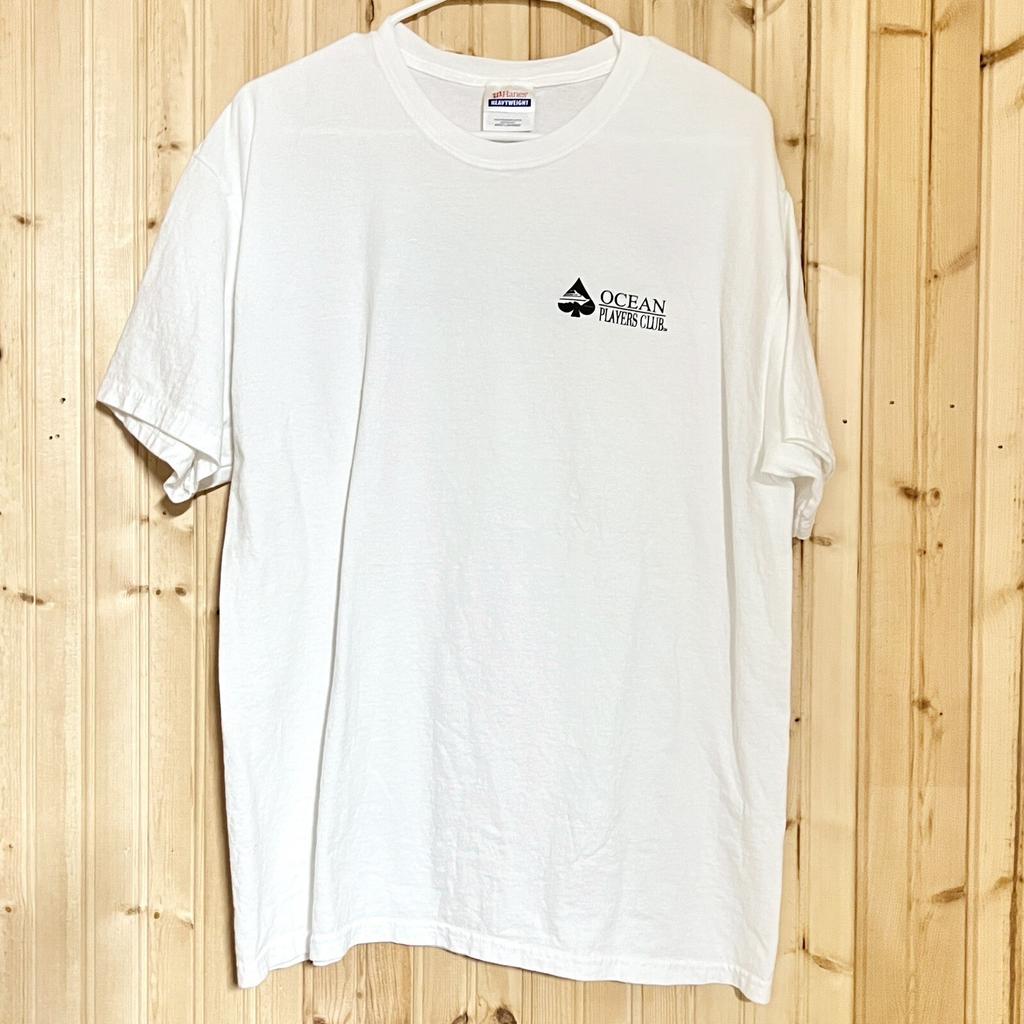 Ocean Players Club T Shirt Captains Bonus Double Sided Thin White Hanes Men Sz L