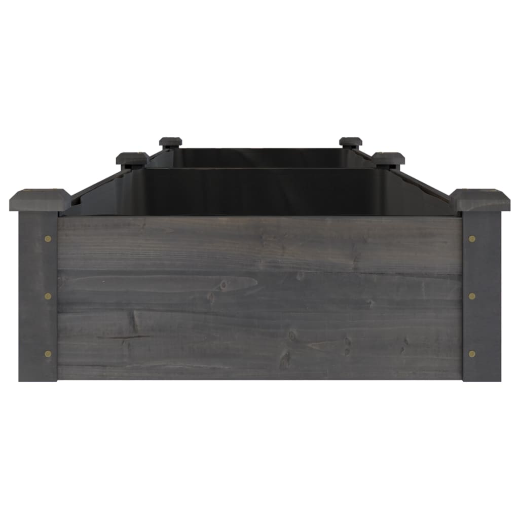 Vidaxl Raised Flower Bed with Liner, Grey, 240X60X25 Cm, Fir