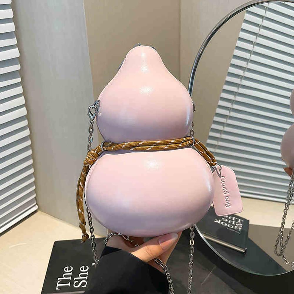 Kreatives Design Kürbisform Tasche Damen Personalisierte Modeketten Einzelne Schultertasche 2026 Neu Weinrot Kleine Umhängetaschen