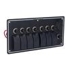 7 Gang Rocker   Panel, 12V 7 Appliance Control with Overload Protector, Suitable for Boats, Yachts, RVs, Aluminum Alloy ABS Material, IP65 