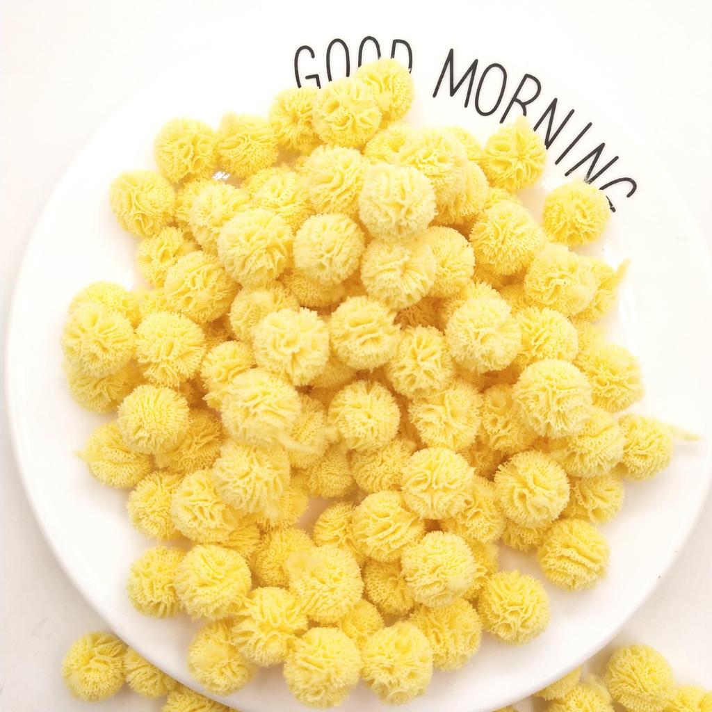 1,5 cm Doppelfarbiges Elastisches Netzblumen-Pompon-Spitzen-Haarschmuck, DIY Koreanischer Stil