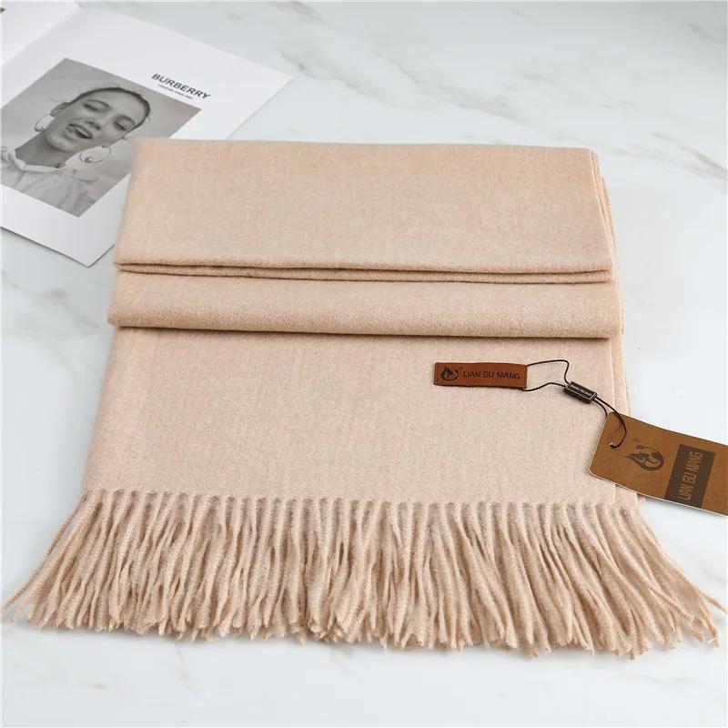 New Imitation Cashmere Thickened Warm Solid Scarf Winter for Men Women Shawl Fashion Neck Bib Long Scarves Headband Muffler