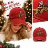 Unisex Christmas Red-Themed Digital Print Curved Baseball