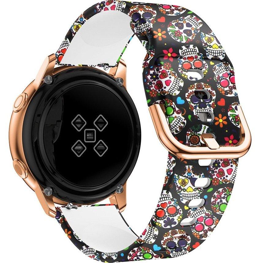 Universal Silicone Strap 20mm, Colorfull Skull