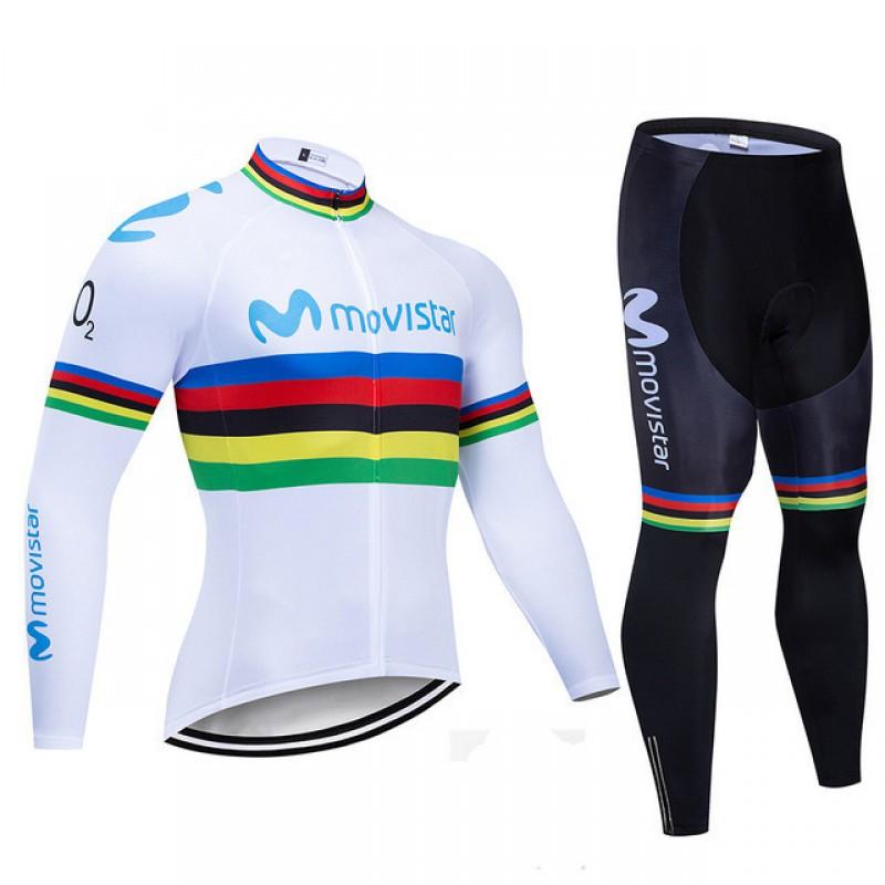 Mens Cycling Jersey Bib Shorts Set Long Sleeve Mountain Bike Outfit Breathable Quick Dry Performance Wear