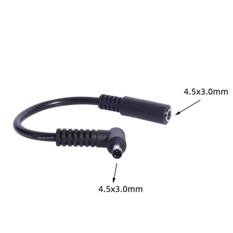 DC4.5x3.0mm Charging Cable Female Input Male Output 90 Degree Bend 15cm Length Power Extension For Laptop Computers