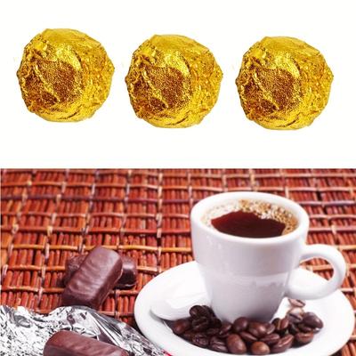 100 Sheets of Gold Foil Paper for Chocolate, Candy Stick Packaging Paper for Caramel and Candy, Smooth Aluminum Foil Paper, Packaging Paper