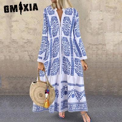 Women's Fashion Summer Spring Long Sleeve Stand Up Casual Dresses
