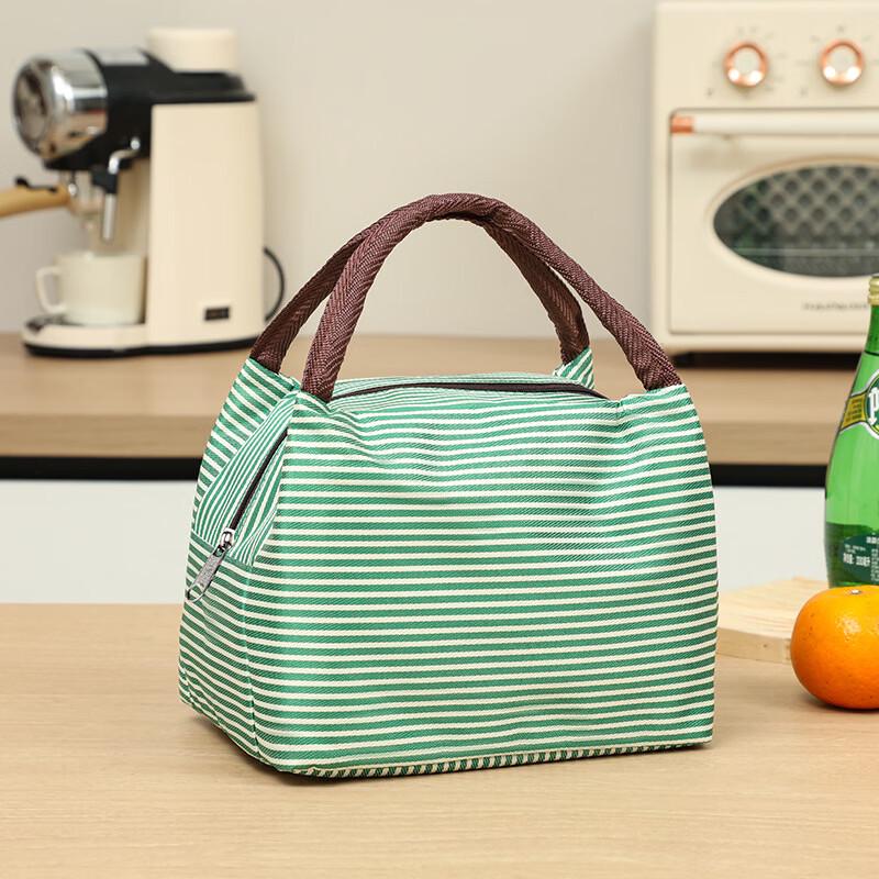 

OLOEY Fashion Trapezoidal Striped Insulated Lunch Bag Pack of 4