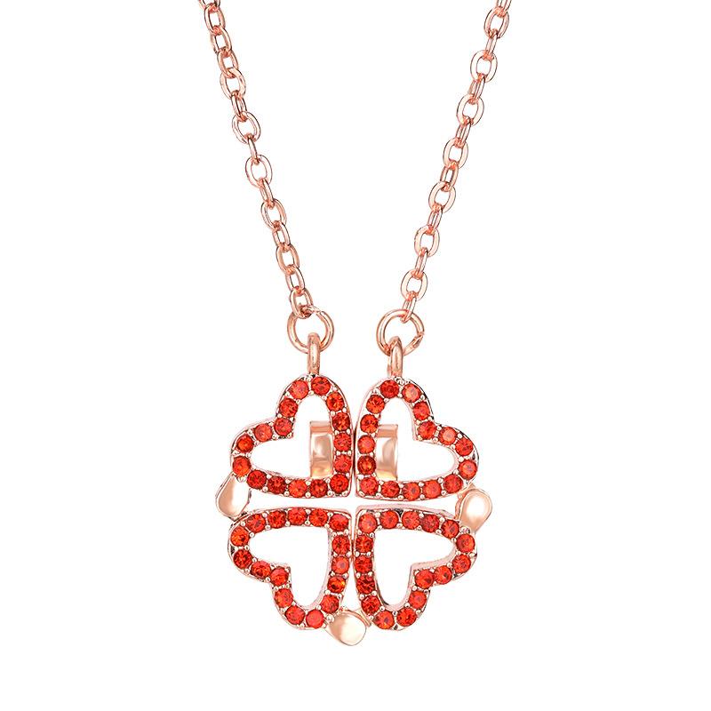 Love Variety Folding Hollow Clover Clavicle Necklace Necklace Special For