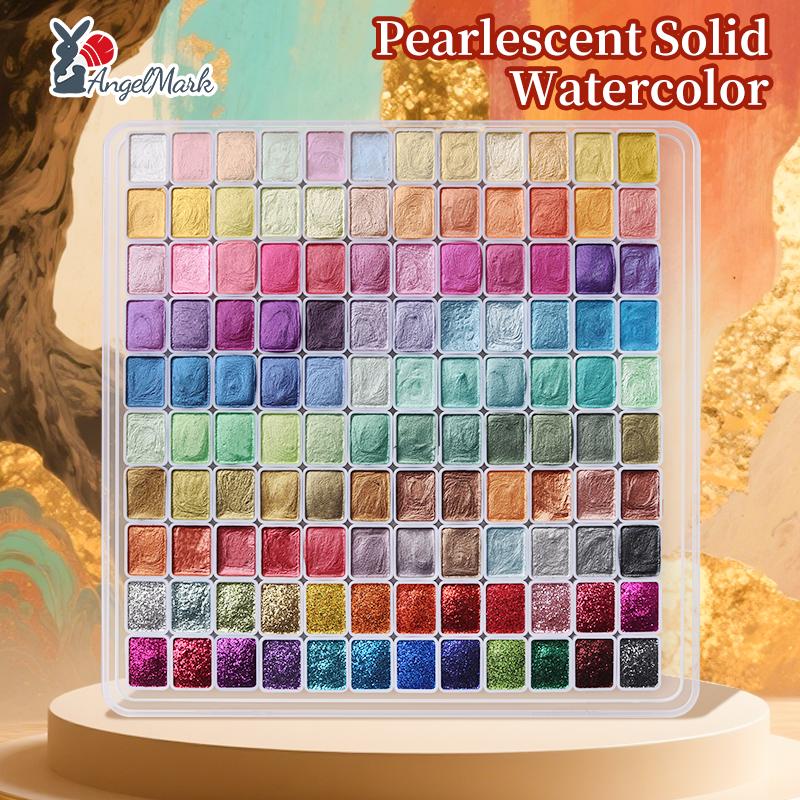 Pearlescent Solid Watercolor Paint Set Pigment Solid Paint Portable Art Kit Color Watercolor Painting Artists School Supplies