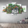 Bedroom Home Decor Prints 5 Pcs Color Cartoon People Derivative Painting Wall Art Modular Modern Poster Canvas Pictures No Frame