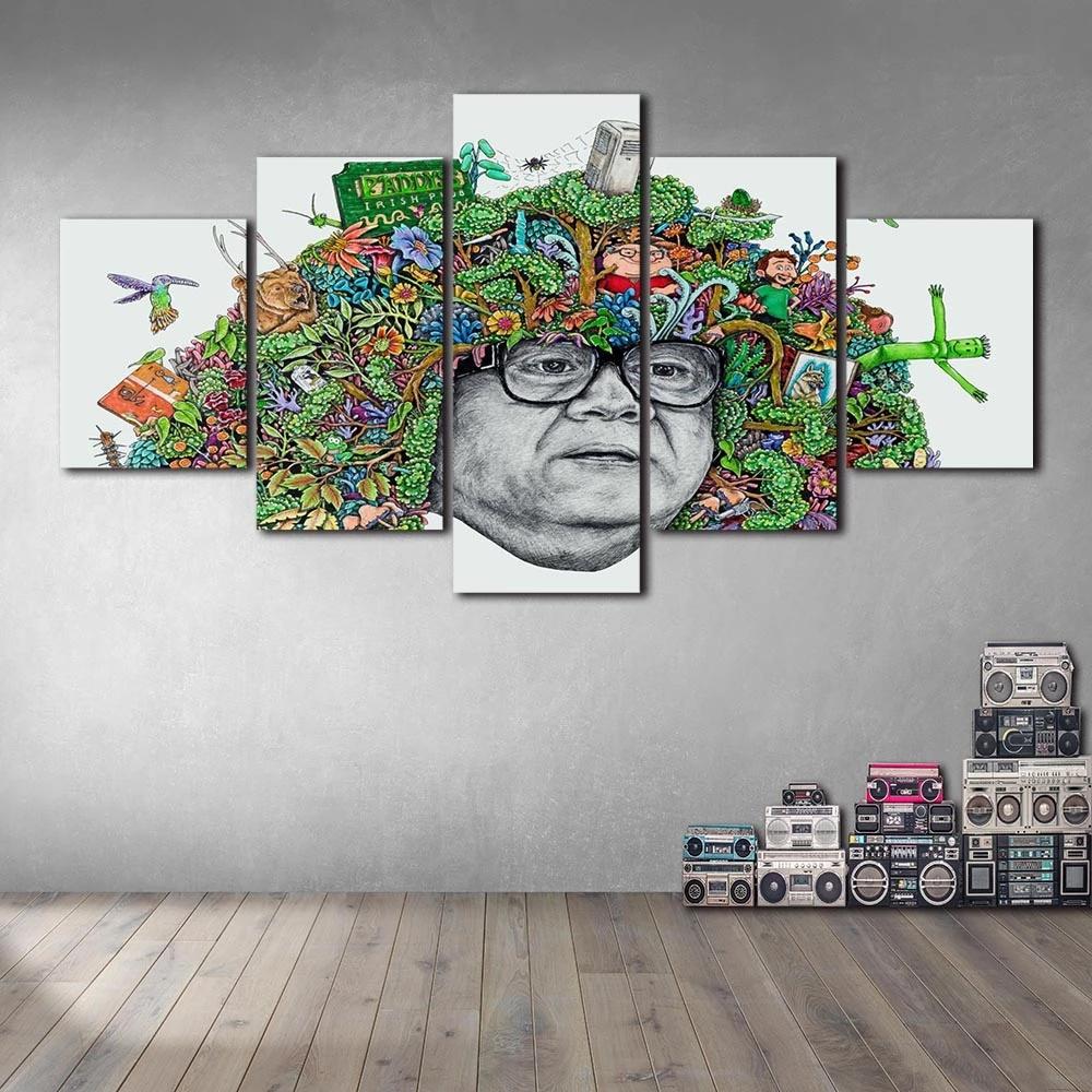 Bedroom Home Decor Prints 5 Pcs Color Cartoon People Derivative Painting Wall Art Modular Modern Poster Canvas Pictures No Frame
