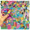 50 Cartoon Colorful Anthropomorphic Animal Doodle Stickers Decorative Guitar Notebook Suitcase DIY Waterproof