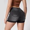 GMXIA Damen Trendige Rissige und Aufgerollte High Stretch High Waist Denim Shorts Damen Heißhosen