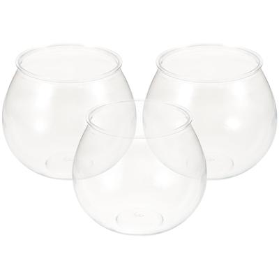 3 Stück Eleganter Klarer Kunststoff Schreibtisch Fischbecken Kugel Design Tischplatte Fischschale Mikro-Landschaftsbehälter Zuhause Büro Wohnzimmer