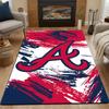Red and Blue Letter A Brush Design Patterned Carpet, Non Slip Mat Suitable for Living Room and Bedroom Sofas