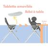 BAMBISOL Fixed High Chair with Depth-adjustable Tablet Gray