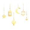 6Pcs Eid Mubarak Islamic Muslims Party Supplies Glittering Banners Star Moon Hanging Ornaments Ramadans Festival Decors