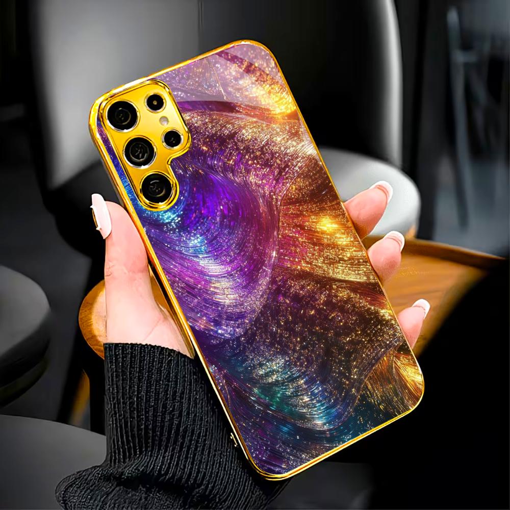 New Model Atmosphere Simplicity High-end Electroplating Glass PhoneCase for Samsung Galaxy S26 S25 S24 S23 S22 S21 FE,Ultra,Plus