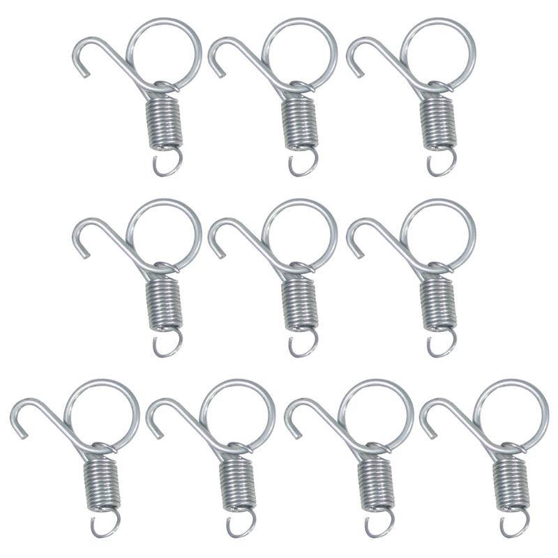 10 Pcs Metal Cage Door Spring Hooks Sturdy Tension Fixing Spring for Wire Rabbit/Bird/Hamster