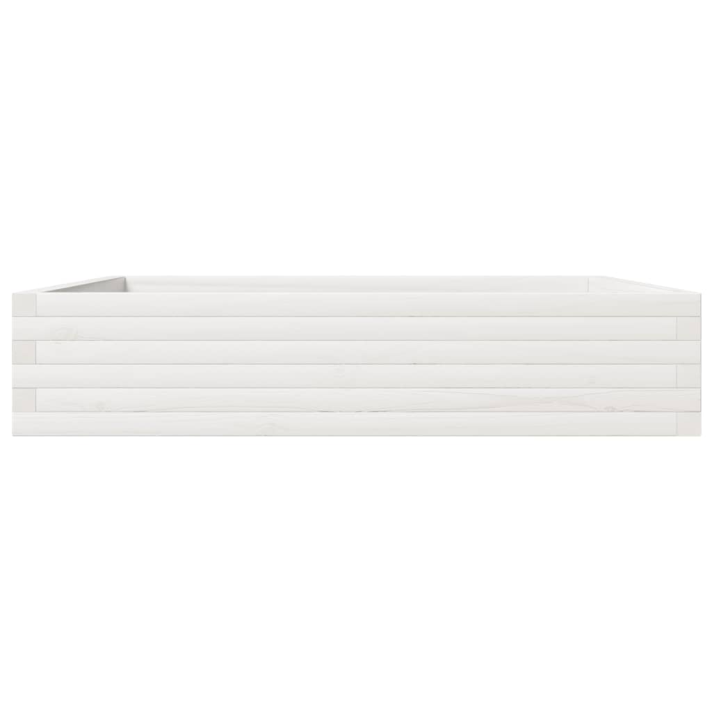 Plant Box White 110x110x23 Cm Solid Pine Wood