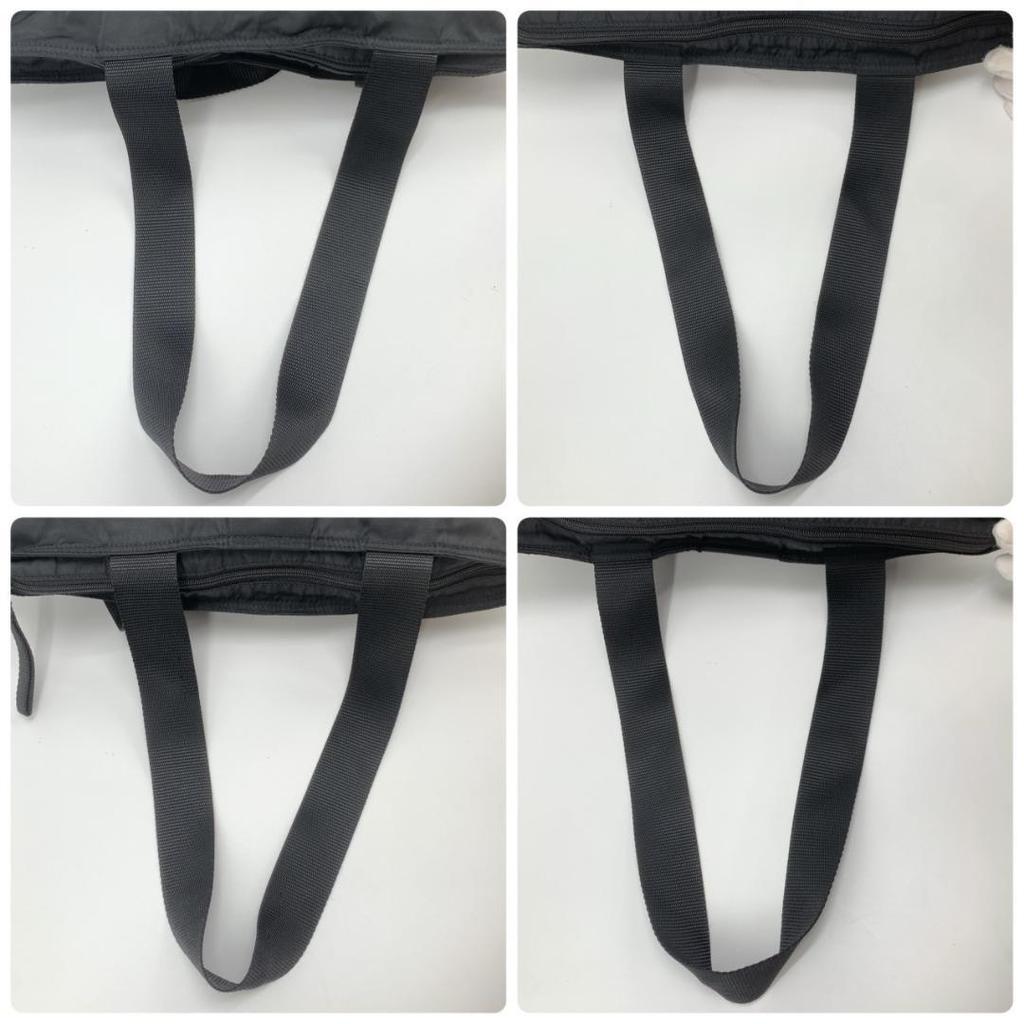 PRADA Tote Bag Handbag Business Tessuto Nylon Black Triangle Logo Plate Auth