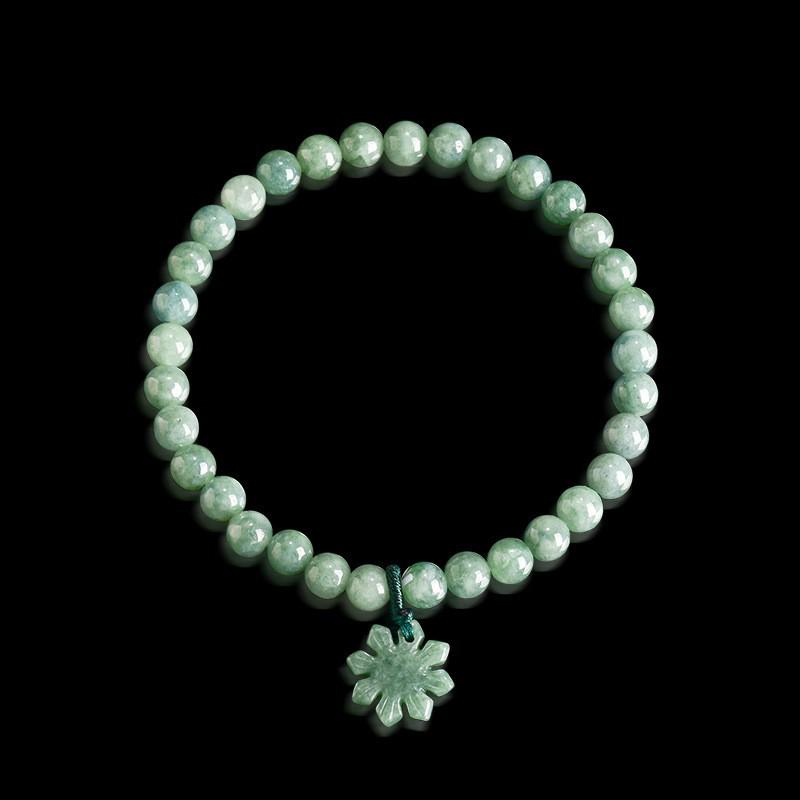 Elegant A-Grade Green Jade Sunflower Bracelet for Women – Natural and Fashionable Hand Jewelry Jade Sunflower Bracelet