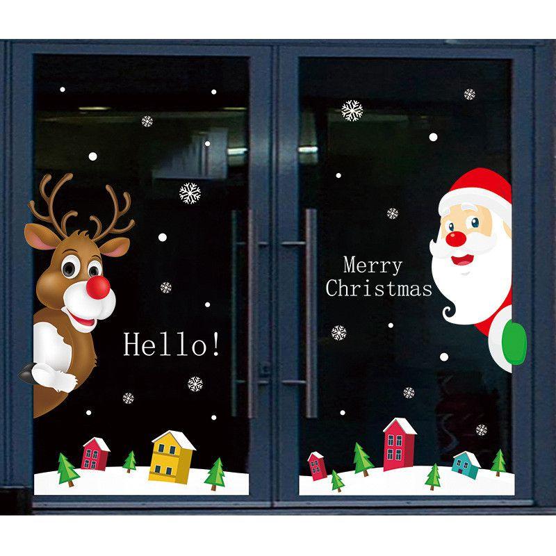 Klassische Weihnachtsfensteraufkleber mit Weihnachtsmann für eine magische Feiertagsatmosphäre