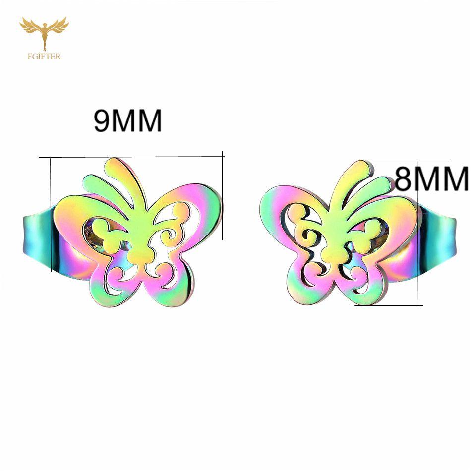 12 Pairs Insect Butterfly Earrings Casual Fashion Zircon For Women Girls Stainless Steel Stud Earrings Set Cheap Resale Gifts