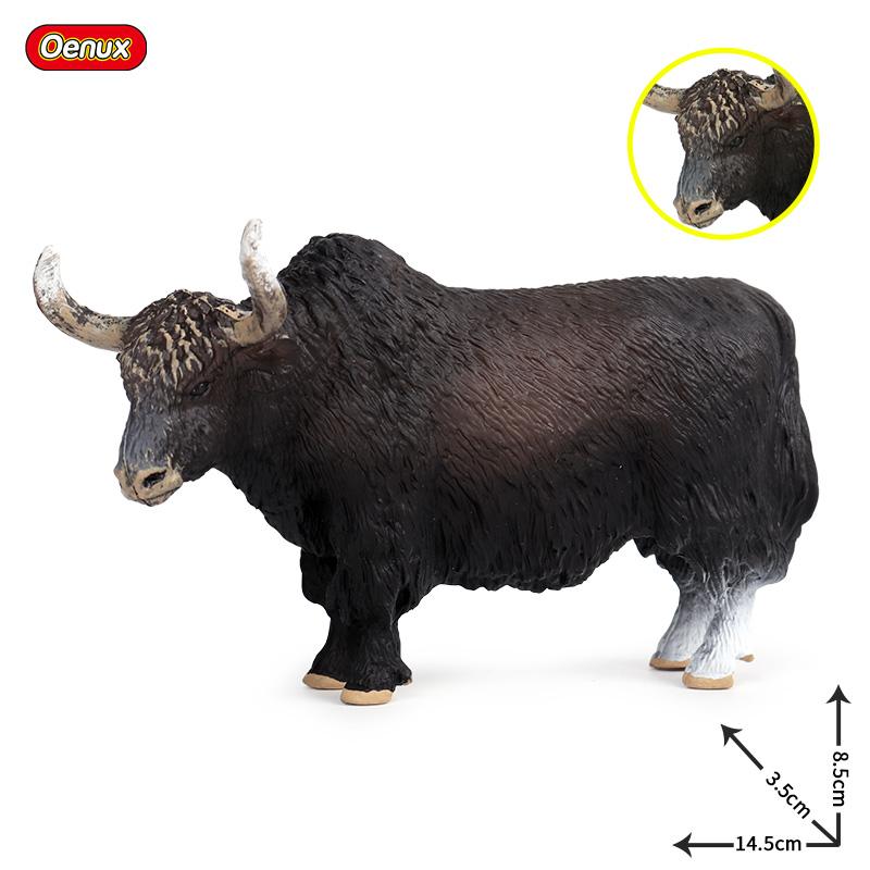 Oenux Simulation Cute Farm Animals Milk Cow Cattle Calf Angus Bull OX Buffalo Model Action Figures Educational Cute Toy Kid Gift