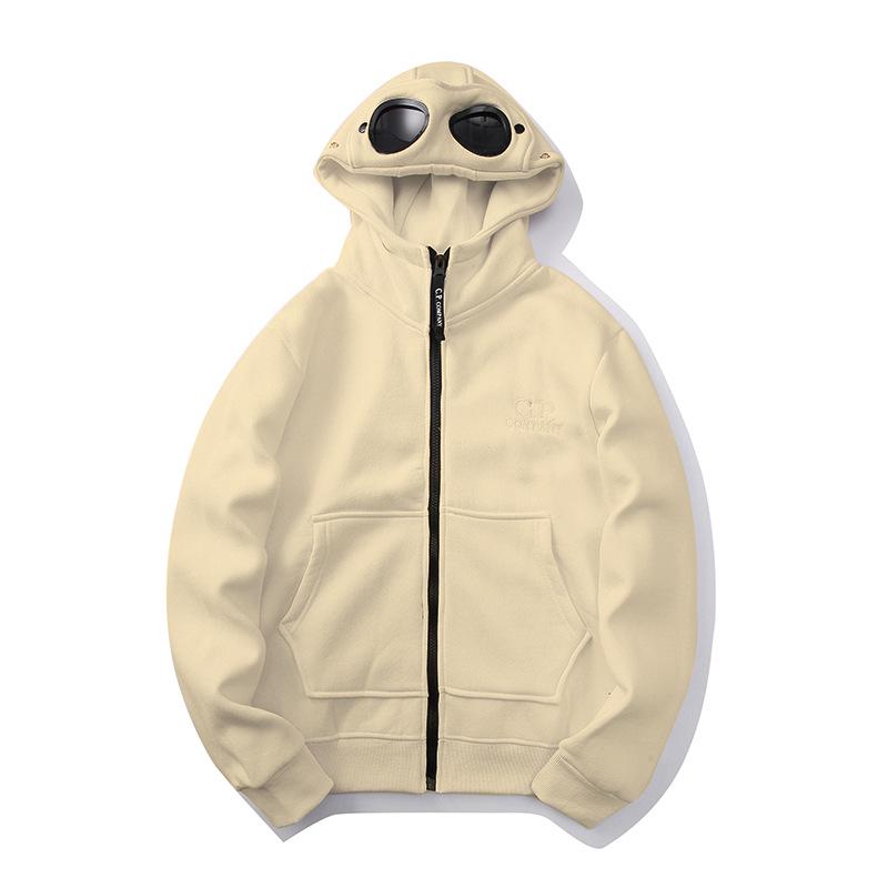 Autumn/Winter Unisex Casual Couple Sweatshirt Cardigan with Glasses Lens and Hood