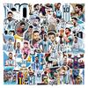 50 PZ Adesivi Calcio Impermeabili Messi Argentina per Decorazioni Fai da Te, Borracce e Cover per Telefono
