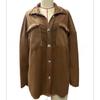 Womens Lapel Long Sleeve Casual Shirt Coat with Pockets Autumn Winter Loose Casual Plush Long Sleeve Jacket