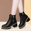 Boots Ankle New Autumn British Wind Genuine Leather Thick With Fur Ladies Short Boots Motorcycle Heels Boots Women Footwear