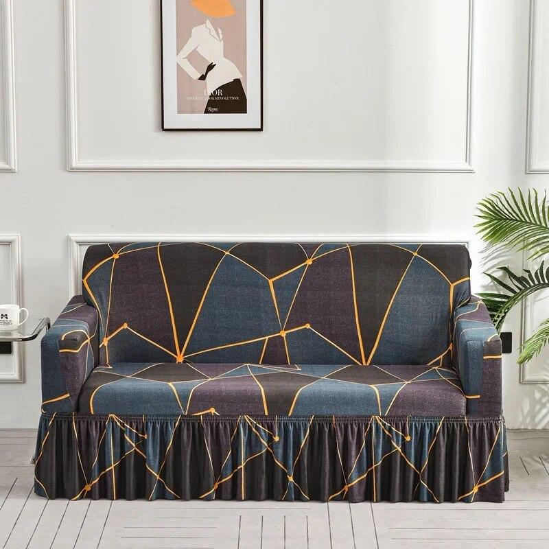 Elastyczna spódnica narzuty na sofy do salonu elastyczne narzuty na sofę funda sofa krzesło narzuta na sofę Home Decor duży rozmiar 350cm