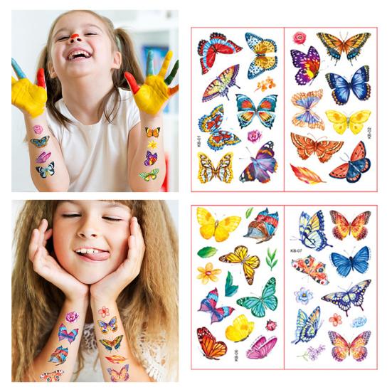 

10 шт. Татуировка Наклейка Съемная Различные узоры Четкое изображение Декоративное DIY Яркий цвет Временное тело Бабочка Татуировка Наклейка Унисекс Использование