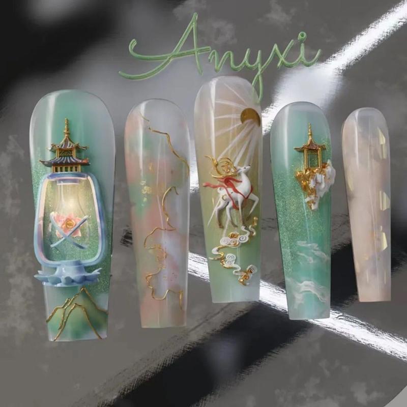 1 Stück Blume Schmetterling Lotus Koi Hirsch 3D Form Nagelkunst Dekorationen Nagelkunst Silikon Schnitzform DIY Design Silikon Nagelform