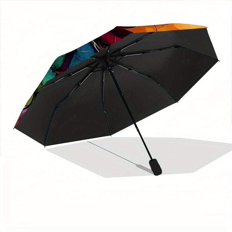 1pc Rose Bloom Automatic Open/Close Exquisite Umbrella - Compact Travel Umbrella, 8-Rib Heavy-Duty Construction, Ideal Gift, Outdoor Accesso