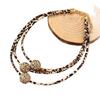 Leopard Print Multilayer Necklace With Geometric Design For Women Fashion Accessories