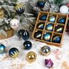 Verpackte Glas-Weihnachtsornamente: Bemalte Kugel-Anhänger für Baumdekoration und szenische Displays